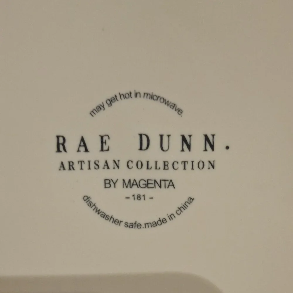 Rae Dunn “CHOW DOWN” Pet Bowl – White w/ Red Interior 🐾